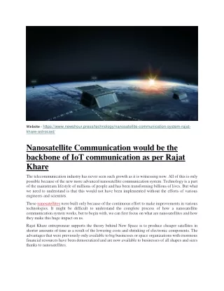 Nanosatellite Communication