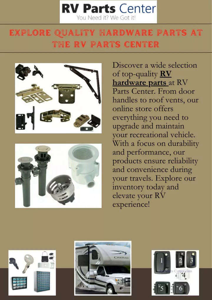 explore quality hardware parts at the rv parts