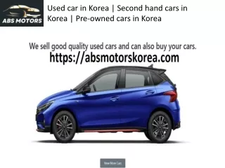 Used car for foreigners in Korea