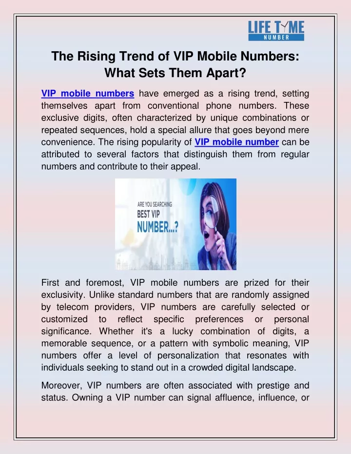 the rising trend of vip mobile numbers what sets