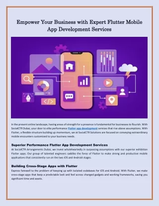 Empower Your Business with Expert Flutter Mobile App Development Services