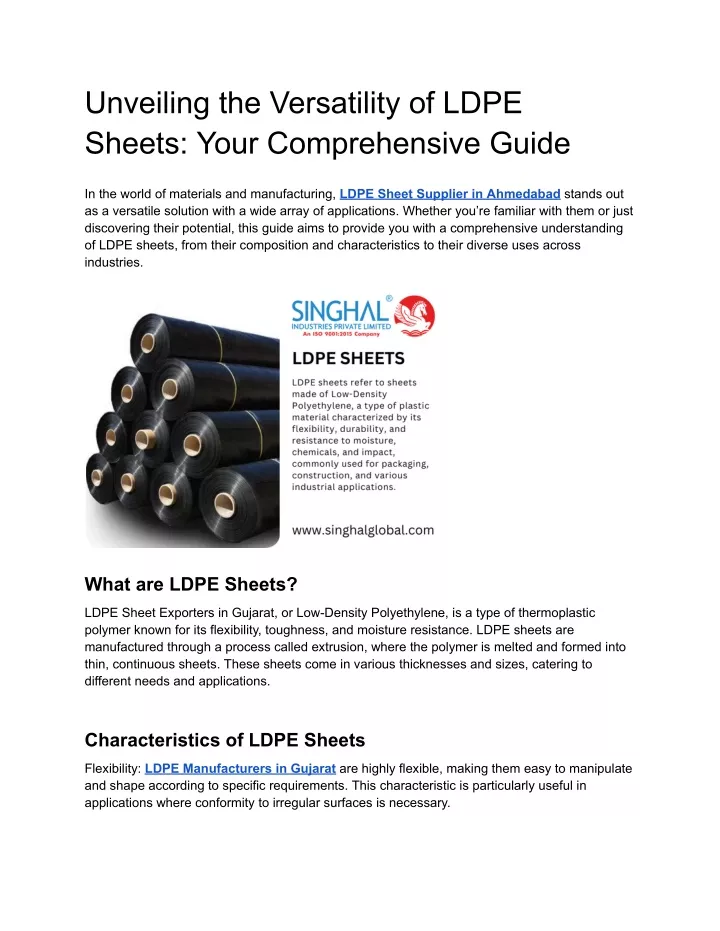 unveiling the versatility of ldpe sheets your