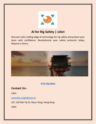 AI for Rig Safety | viAct