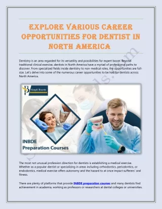 Explore various career opportunities for dentist in North America