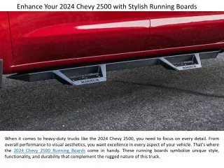Enhance Your 2024 Chevy 2500 with Stylish Running Boards