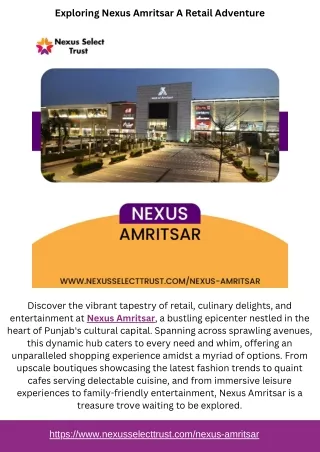 Exploring Nexus Amritsar A Retail Adventure