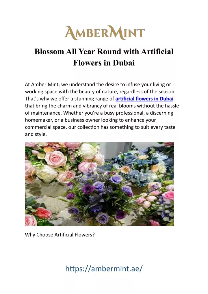 blossom all year round with artificial flowers