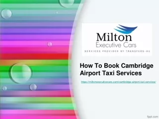 How To Book Cambridge Airport Taxi Services