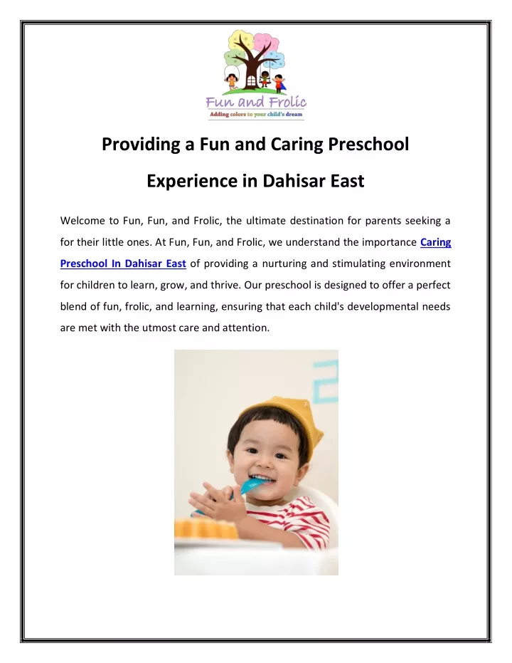 providing a fun and caring preschool