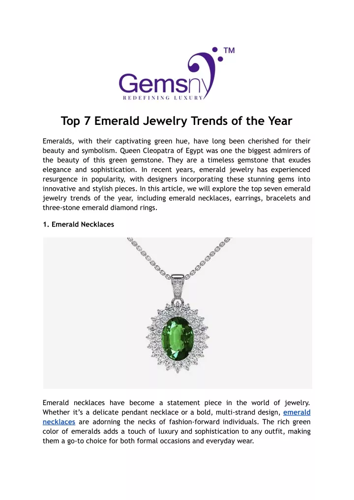 top 7 emerald jewelry trends of the year