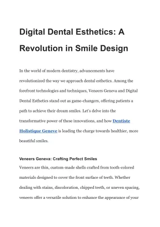 Digital Dental Esthetics_ A Revolution in Smile Design