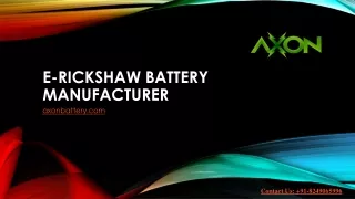 E-Rickshaw Battery Manufacturer