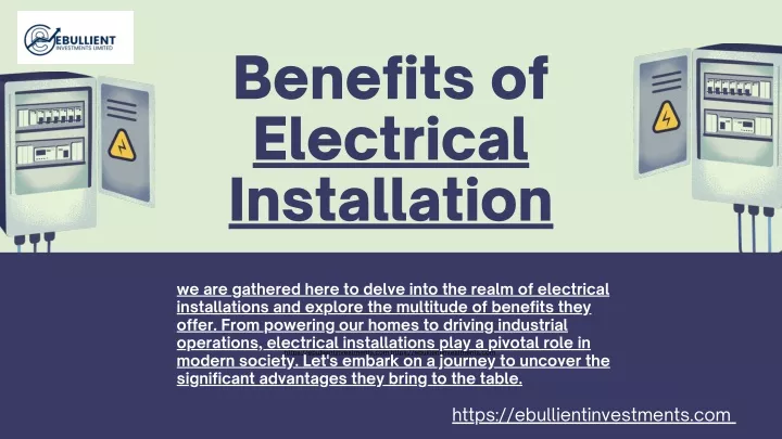 benefits of electrical installation
