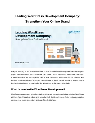 Leading WordPress Development Company_ Strengthen Your Online Brand