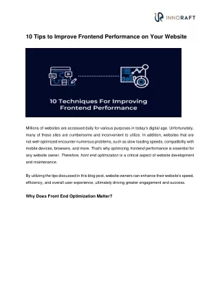 10 Tips to Improve Frontend Performance on Your Website