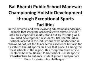 BBPS MANESAR PPT 2