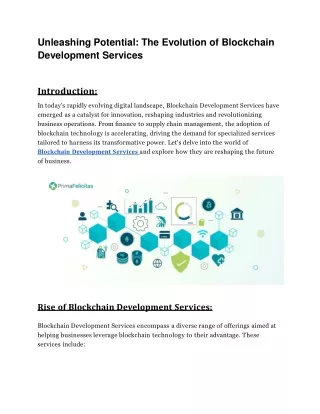 Unleashing Potential_ The Evolution of Blockchain Development Services