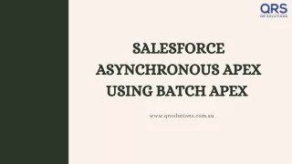 Salesforce Asynchronous Apex using Batch Apex  QR Solutions