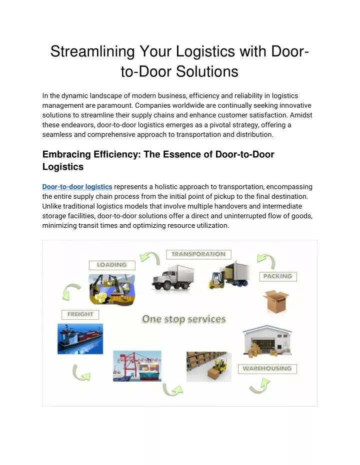 streamlining your logistics with door to door