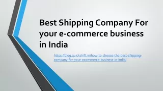 How to Choose Best Shipping Company For your e-commerce business in India