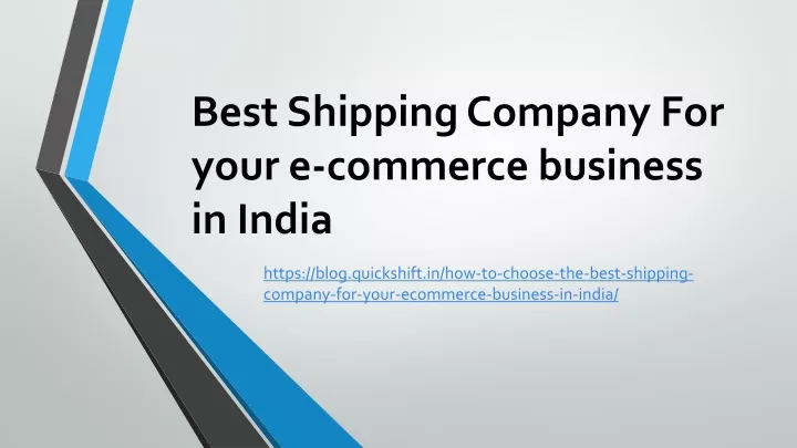 best shipping company for your e commerce