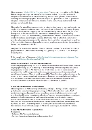 the report titled global nlp in education market