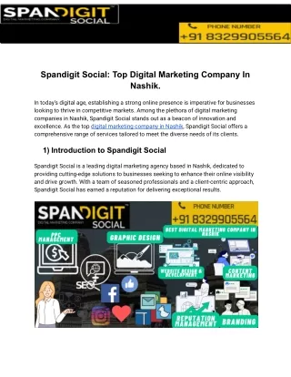 Spandigit Social: Top Digital Marketing Company In Nashik.