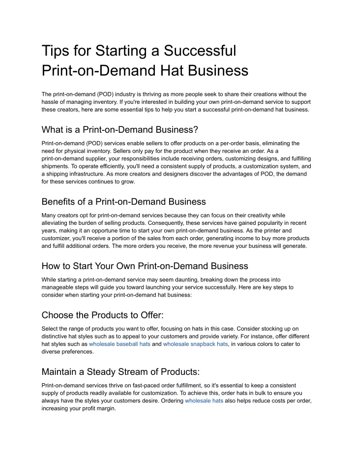 tips for starting a successful print on demand