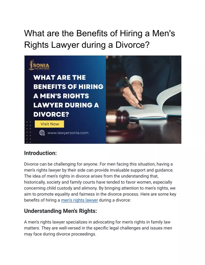 what are the benefits of hiring a men s rights