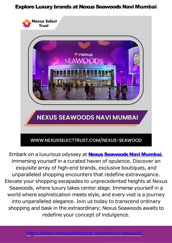 explore luxury brands at nexus seawoods navi