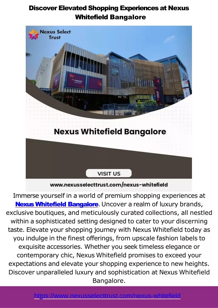discover elevated shopping experiences at nexus