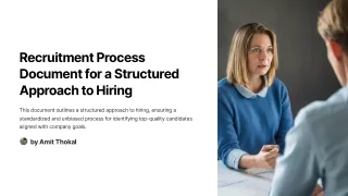 Recruitment Process Document for a Structured Approach to Hiring