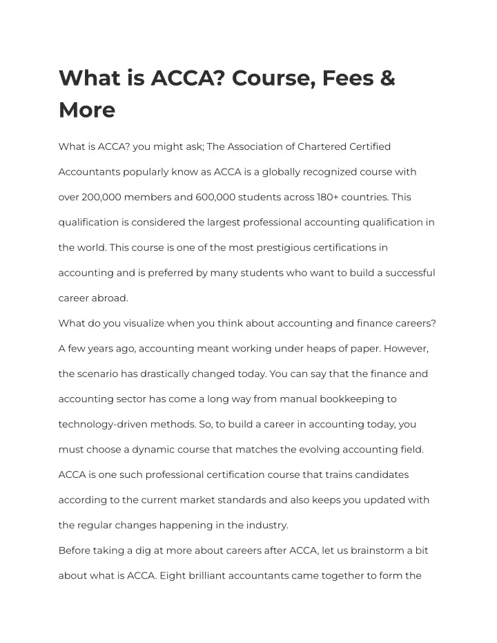 what is acca course fees more