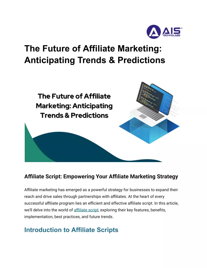 the future of affiliate marketing anticipating