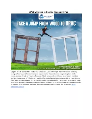 uPVC windows in Cochin - Elegant Hi Fab