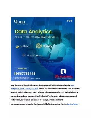 Best data analytics training in kochi