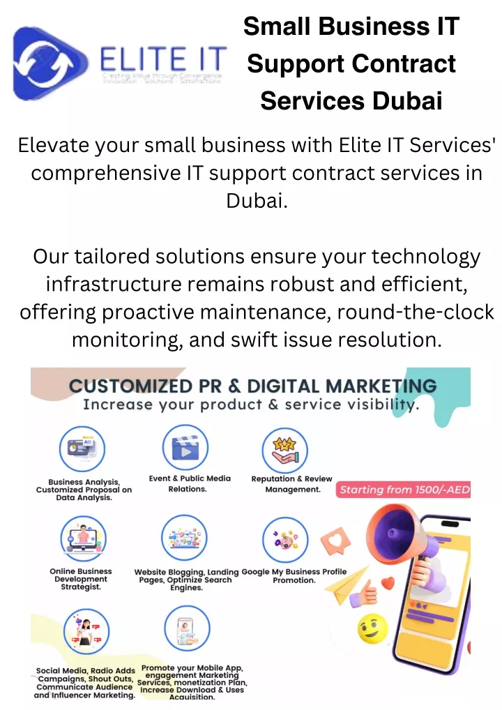 small business it support contract services dubai