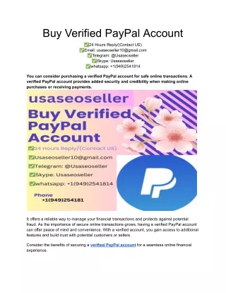 Buy Verified PayPal Account