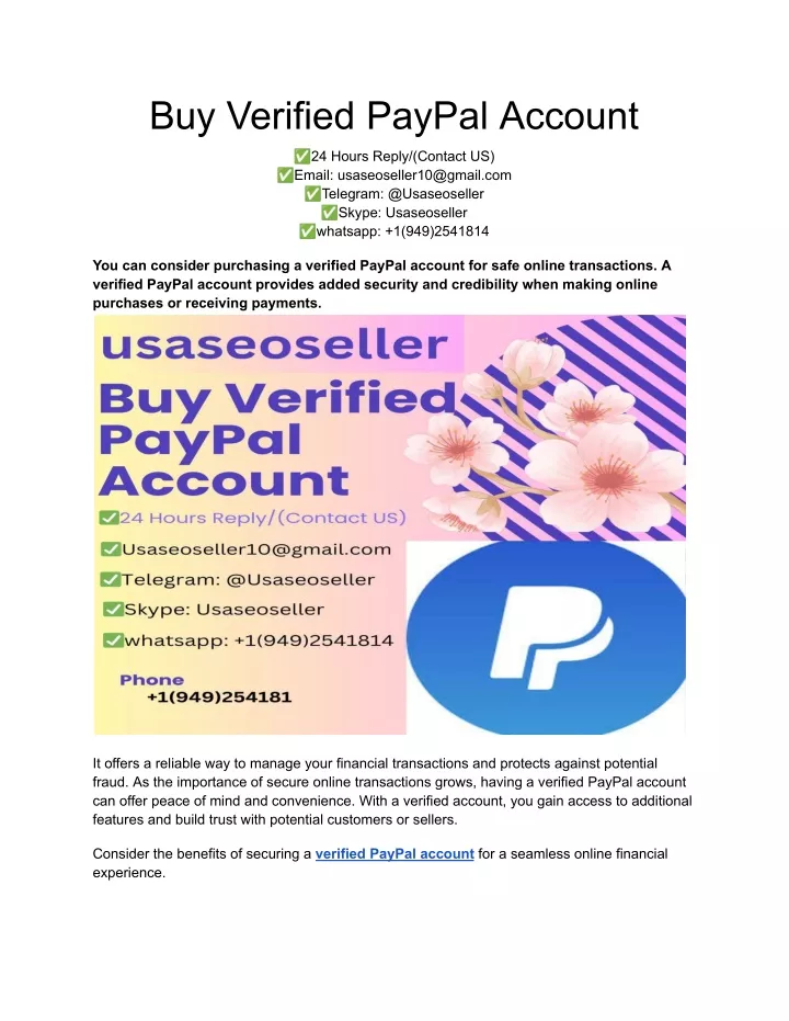 buy verified paypal account