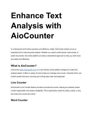 enhance text analysis with aiocounter