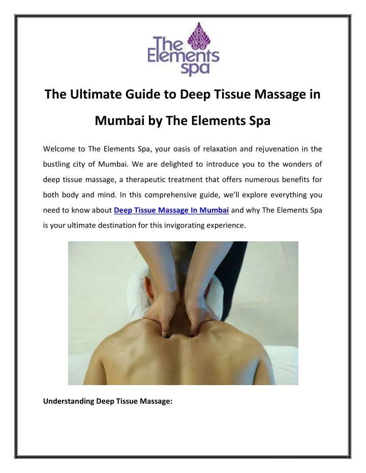 the ultimate guide to deep tissue massage in