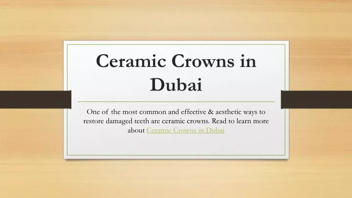 ceramic crowns in dubai