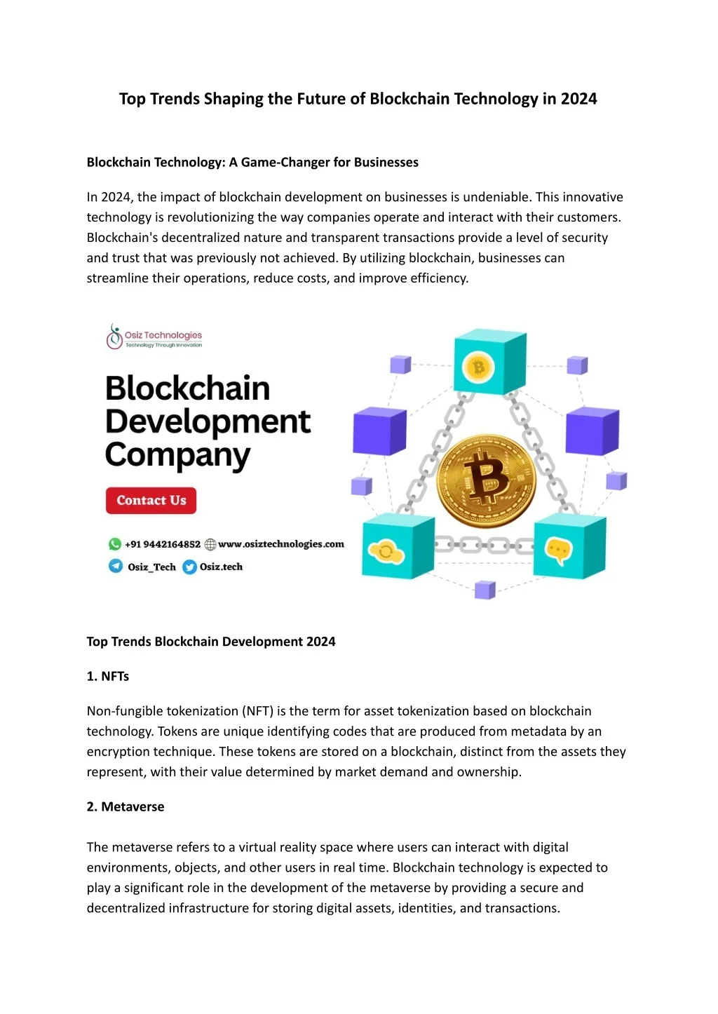 PPT - Top Trends Shaping the Future of Blockchain Technology in 2024 ...