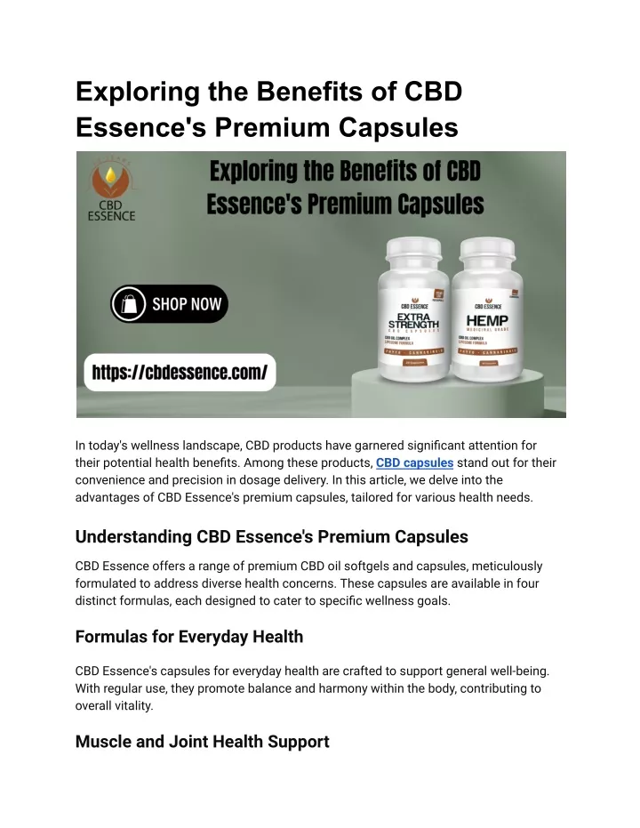 exploring the benefits of cbd essence s premium