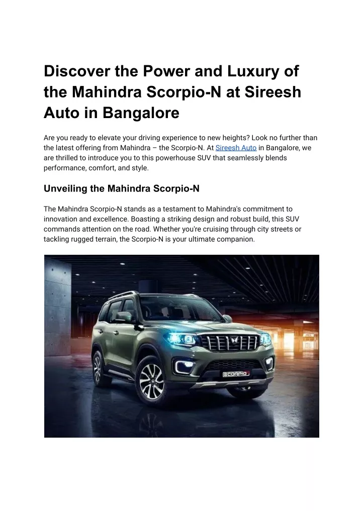 discover the power and luxury of the mahindra