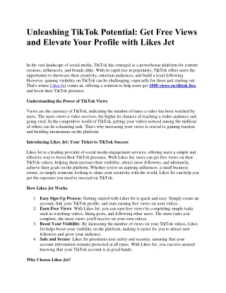 free tiktok views - Likes Jet