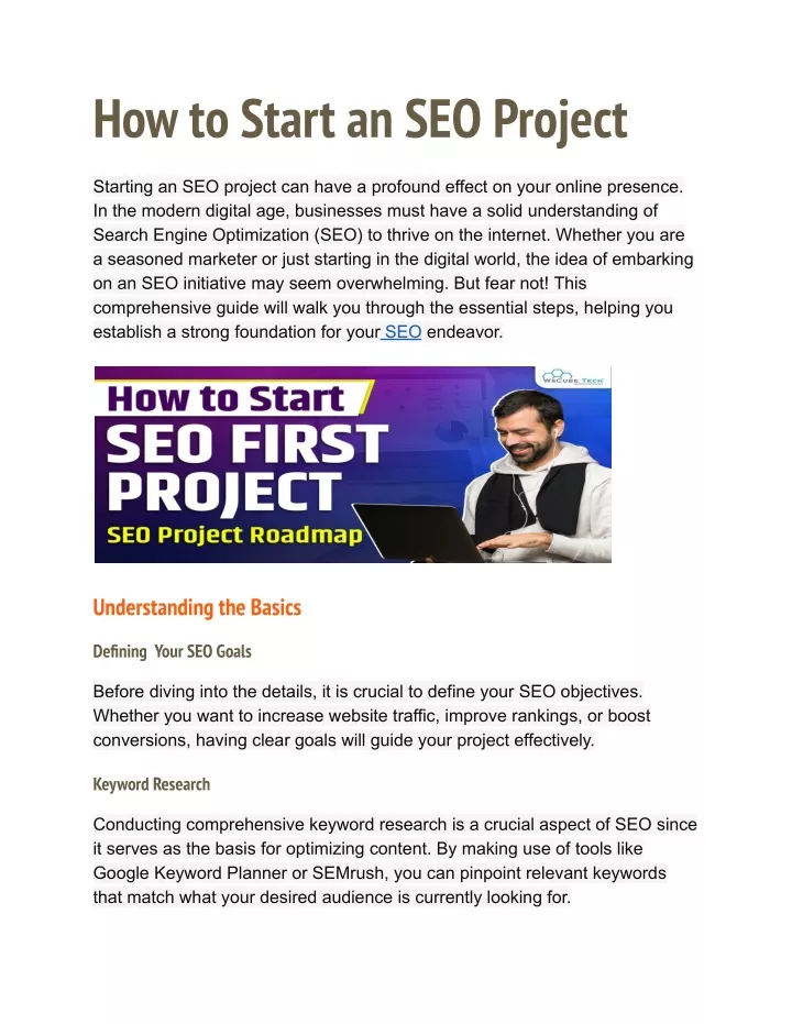 how to start an seo project