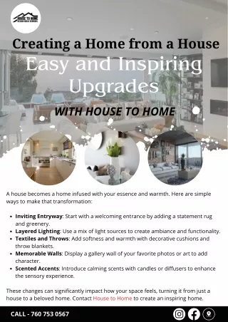 Creating a Home from a House: Easy and Inspiring Upgrades