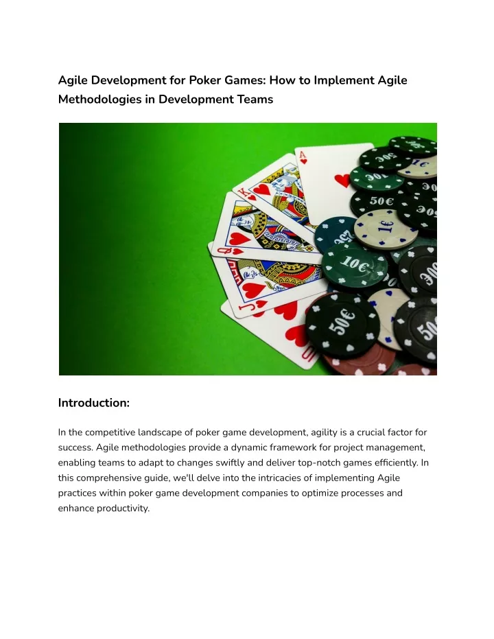 agile development for poker games