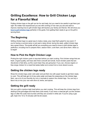 Grilling Excellence_ How to Grill Chicken Legs for a Flavorful Meal - Google Docs